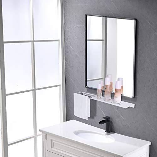 Kaphome Floating Shelf With Towel Bar,24 Inches Stainless Steel Bathroom Shelves Wall Mounted cover