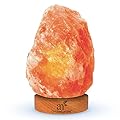 Artnaturals Himalayan Rock Salt Lamp - Natural Glow Night Light -Hand Carved Pink Crystal from Pure Salt - for Rest, Relaxation and Energy - Real Wooden Base (Pink)