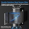 HOOMESUN Dryer Duct Lint Trap, Indoor Dryer Vent Kit with 4inch 8FT Dryer Vent Hose, 2 Clamps, 2 Stainless Steel Mesh, Secondary Lint Trap for Electric Clothes Dryers - Dryer Lint Catcher(Metal)