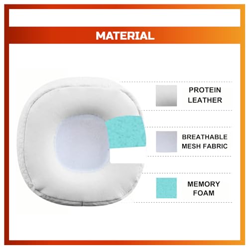 Image of Crysendo Headphone Cushion for Marshall Major III Headphone | Soft Ear Cushion Cover Replacement Earpads | Protein Leather & Memory Foam Cushion (White)