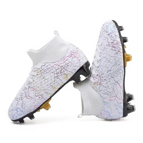 Burlbuny Kinder Fußball Stollen Jungen Fußballschuhe Mädchen Fußball Stollen Tacos De Futbol para Niños Jugend Outdoor Baseball Schuhe Turf High Top Fussballschuhe Kleinkind Fußballschuhe