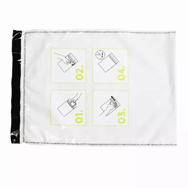 StickersLab - Busta di massima sicurezza con codice numerico/barcode e nastro VOID (100, 270×420+30 mm)