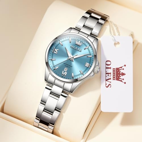 Image of OLEVS Watches for Women Luxury Elegant Stainless Steel Waterproof Luminous Diamond Women's Fashion Watch Ladies Watches for Small Wrists
