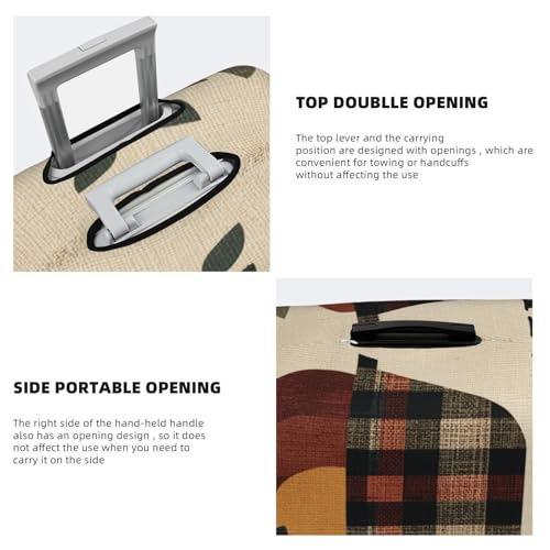 Thanksgiving Pumpkin Rustic Harvest Elastic Travel Luggage Covers Dustproof Scratch-Resistant Suitcase Protector Fit 22-24 Inch3