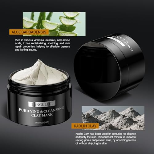 Purifying Kaolin Clay Mask & Mud Face Mask - Blackhead Remover, Oil Control for Sensitive/Oily/Dry Skin | Detoxifying Scrub & Pore Cleaner | Helps Reduce Pores & Acne | 10.5oz - Image 5