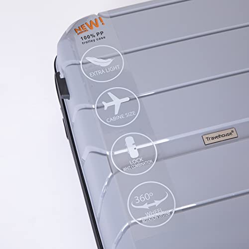 Hard Shell Luggage Sets,Hardshell Suitcase Spinner Wheels PP Luggage Sets Lightweight Suitcase with TSA Lock,3-Piece Set (20"/24"/28") (Silver)3