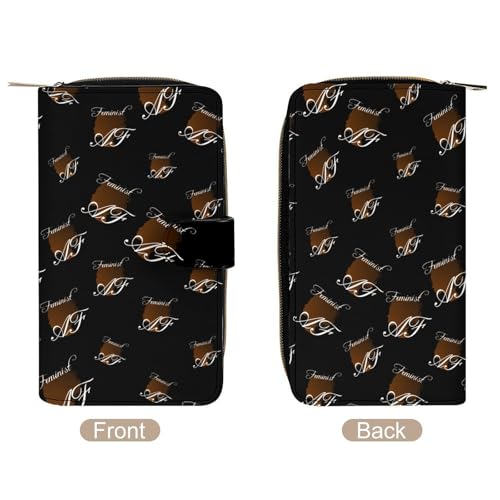 Feminist Long Zippered Pouch for Men And Women Large Clutch Cash Wallet with Credit Card Slots3