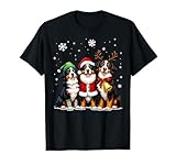 Bernese Mountain Dog Christmas Dogs Funny Santa Reindeer Elf T-Shirt
