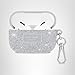 kate spade new york AirPods Pro Protective Case with Keychain Ring - Crystal Pave Silver, Compatible with AirPods Pro 2nd / 1st Generation