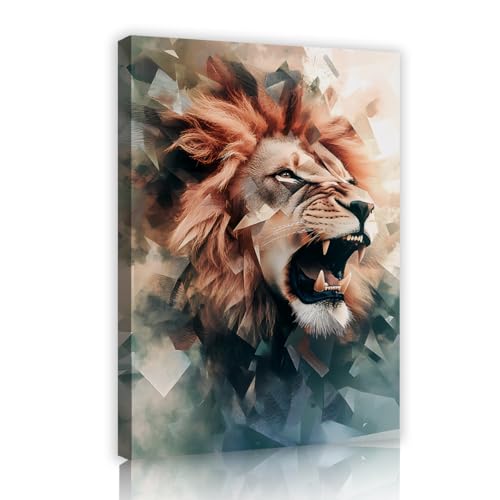 Affiche lion géométrique abstrait décoration murale moderne pour salon et chambre