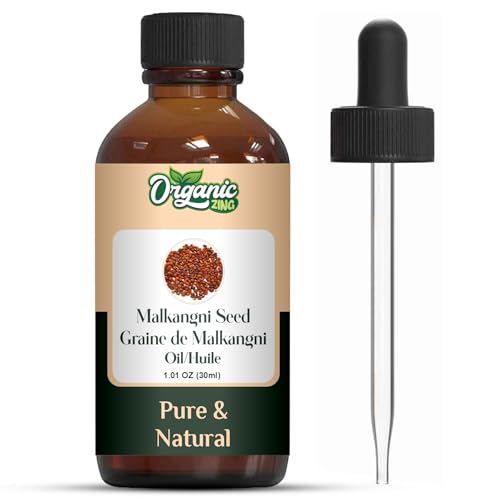 Image of Organic Zing Malkangni Seed (Celastrus paniculatus) Oil | Pure & Natural Carrier Oil for Massage, Skin care, Hair care- 30ml /1.01fl oz