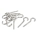 Aexit Lamp Wire Quality Parts 3.5mm Thread 60mm Length Metal Screw Hook Silver Tone 10 Pcs Model:61as174qo326