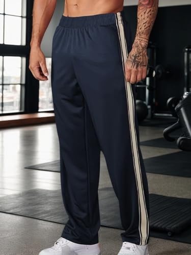 Mens Casual Sweatpants Lightweight Pants Drawstring Waist Workout Loose Fit Athletic Pants