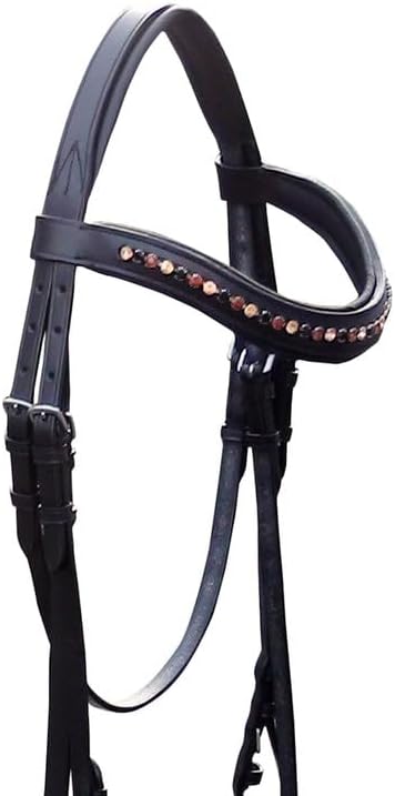 Leather Bridle for English Saddle Set | Plain Hunter Soft Padded Leather Bridle RSD Multicolor Diamond Center Available in Black, Brown, London and Chestnut Color