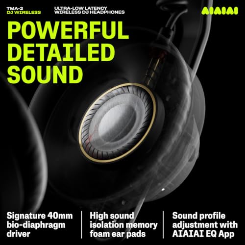 Image of Aiaiai TMA-2 DJ Wireless - Professional Wireless DJ Headphones with Ultra-Low Latency Audio, 20+ Hours of Playback, Durable Lightweight Design, High Isolation Ear Pads and Added Bluetooth.