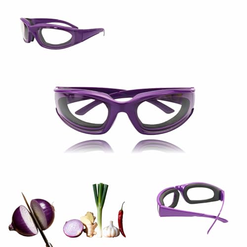 yayaboqu Tear-Free Onion Goggles for Cutting Onions & Peppers - Anti-Fog Kitchen Safety Glasses with Ultra-Light Frame for Cooking (Purple)
