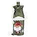 Coperchio per bottiglia, simpatico coperchio per bottiglia di vino rosso Borsa con coulisse Decorazioni per la casa di Natale Forniture Decorazioni per la tavola(Vecchio uomo verde)
