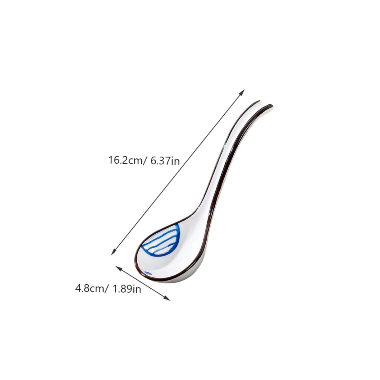 CONGARTENO 6pcs Ceramic Spoon Soup Ladle Spoons Rice Paddle Ceramic Soup Spoons Rice Ladle Spoon Rice Spoon Portable Soup Spoons Spoon and Paddle Spoon Ceramic Dinner Spoons Ceramics