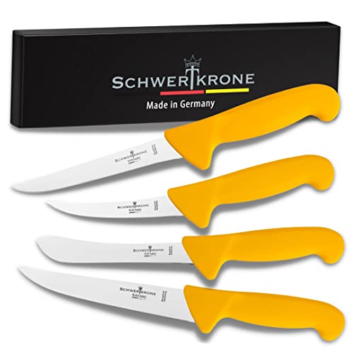 Schwertkrone Ensemble de Couteaux de Boucher Solingen en Acier Inoxydable, 4 Pièces - Conçu pour...