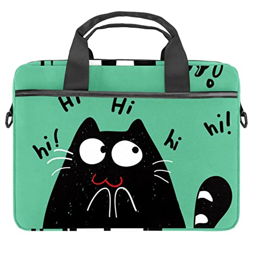 Sacoche ordinateur 13,3" anti-choc motif chat, sac bandoulière pc portable