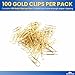 1InTheOffice Jumbo Paper Clips, Gold, Smooth, 100/Pack