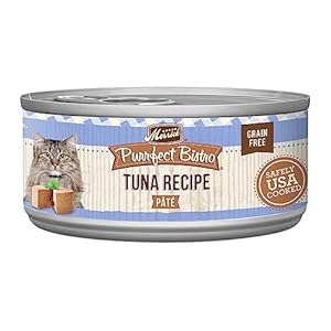 Merrick Purrfect Bistro Grain Free Premium Soft Canned Pate Adult Wet Cat Food, High Protein Tuna Recipe – (Pack of 24) 5.5 oz. Cans