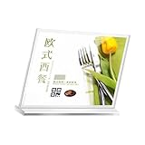 Clear Pull Out Acrylic Table Sign Holder Board with Stable Base for Office Meetings and Front Desk Information Display