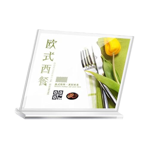 Clear Pull Out Acrylic Table Sign Holder Board with Stable Base for Office Meetings and Front Desk Information Display