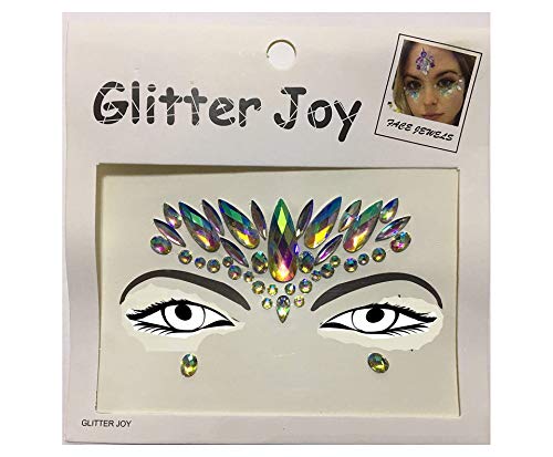 Festival Wedding Hen Glitter Joy Face Gems Temporary Tattoo Jewel Diamante Bindi Fusion Headpiece Body Jewellery Art Black Pink Clear Eyes (GJ 04)