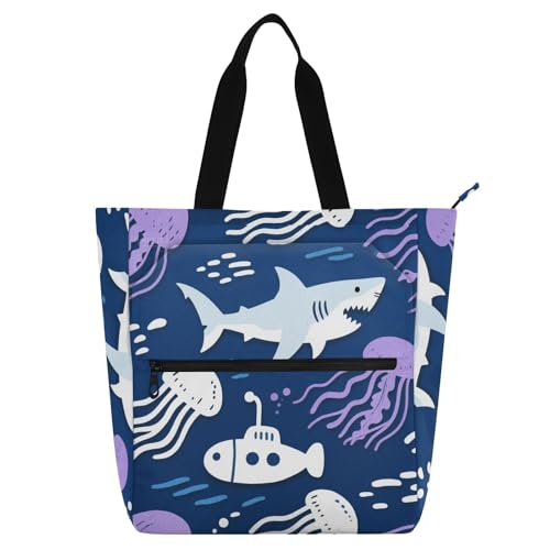 Bolsa de libros de tiburón marino: estilo y alegría diaria