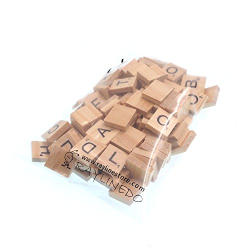 200 fichas de madera para Scrabble en mayúsculas miniatura 3