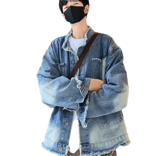 Casual Denim Jacket, Long Sleeve Loose for Youth