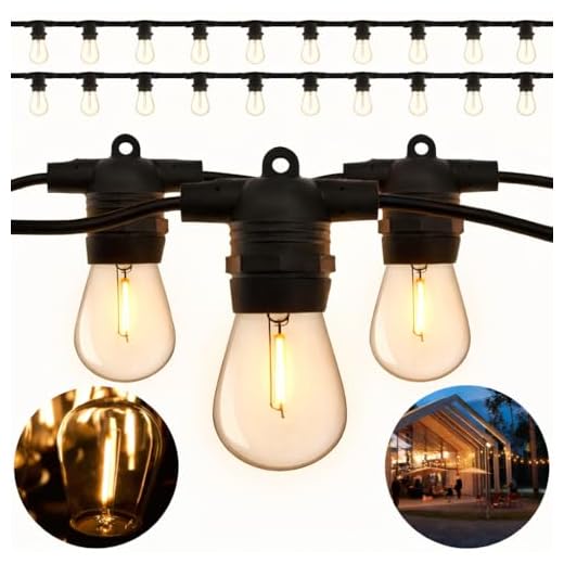 Lumiled Lichterkette Außen 20 Meter mit 20 E27 LED 1W Glühbirne ST45 Warmweiß 2700K 230V Birnen für Garten Biergarten Party Hochzeit Dekoration Terrasse Weihnachten verlängerbar mit Strom