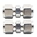 EATAKWARD 2 Pcs Stainless Steel Compression Tube Fittings, 3/8 Inch OD x 3/8 Inch OD Straight Union Connector with Double Ferrules for Connecting Tubes