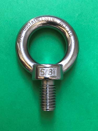 Tornillo de ojo para elevación pesada en acero inoxidable 316 con rosca 5/8 UNC 6