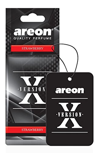 Image of AREON X AXV06 Hanging Best Car Air Freshener Strawberry Scent, Paper Hanging Ornaments, Long Lasting Scent for Car or Home 12 Pack