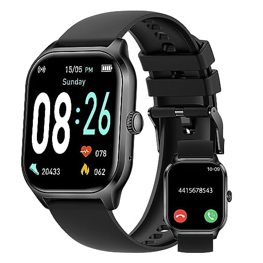 AcclaFit Smart Watch für Android iOS, 2.01 Zoll Touch Smartwatch mit Benachrichtigungen, Antwort/Dial Anruf, Fitnessuhr mit Herzfrequenz, Blutdruckmessgerät, Kalorienzähler für Damen Herren,Schwarz