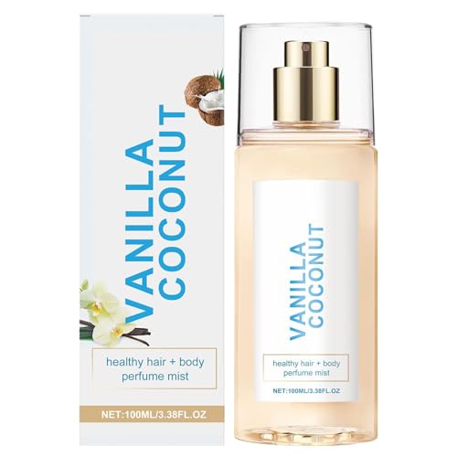 Fragancia, Coco De Vainilla Cabello Saludable + Carrocería De Perfume, Aceite De Jojoba Nutridos E Hidratos, Hidratantes Y Nutritivos, Delicioso De Coco De Vainilla, 100 Ml, Para El Cuerpo Y El