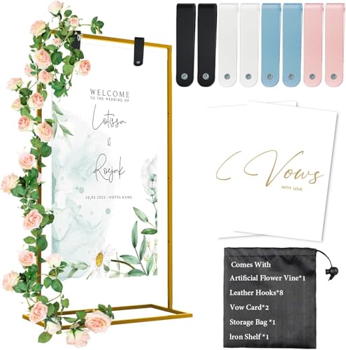 Wedding Welcome Sign Stand with Flower Vine
