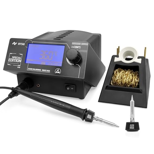 ERSA i-CON1 MK2 digitale 1-Kanal Industrie-Lötstation 50–450 °C mit 150 W i-TOOL MK2 Tip’n’Turn – antistatischer Spitzenwechsel – Special Edition mit 2 Lötspitzen - 0IC1105A00075