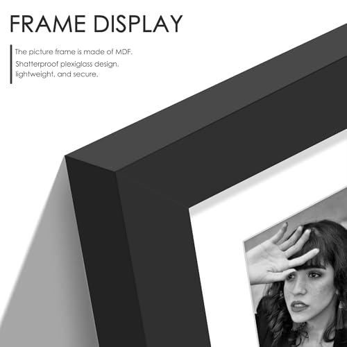 Image of DUENPY 12.5x18.7 Picture Frame 2-Opening 8.5x11 Collage Picture Frame Displays Two 8.5x11 inch Photos Collage Wall Decor Wall Hanging or Tabletop Black