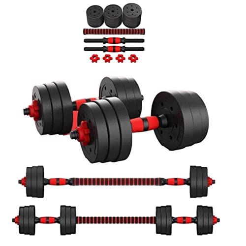 Perpetual® Kit de Mancuernas Regulables de 30KG - Juego de Pesas Ajustables para Musculación y Entrenamiento de Fuerza - Barra Conectora - Gimnasio en Casa - Dumbbell Set - Hombre/Mujer Principiantes