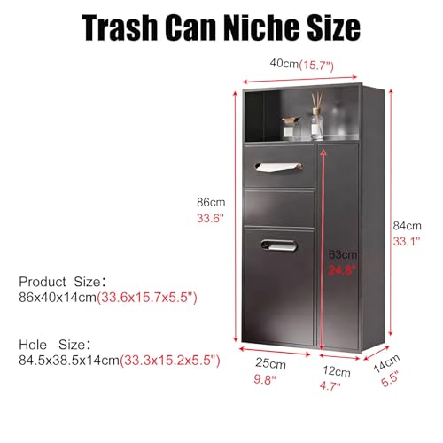 Cubo de basura 4 en 1 para baño de acero inoxidable 3
