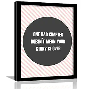 Kotart - Bad Chapter - Your Attitude Motivational Quote Framed Poster for Room Home and Office Wall Decor - Inspirational Quotes Wall Posters for room (11x14 inch, Framed) (Multi) (pink)