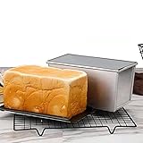 YIQXKOUY Loaf Pan w Lid Pullman Bread Pan w Hole - Aluminumed Steel Commercial Grade Non Stick Loaf Baking Pan (11x4.6x4.4)