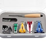 ★ 【Perfektes Schrägband-Set】Dieses Schrägband-Set in 4 Größen, einschließlich 6 mm, 12 mm, 18 mm, 25 mm Bindemacher, einer Holzahle, 10 Stück Perlennadeln und 1 verstellbarem Schrägbinderfuß, der Ihre Anforderungen erfüllen kann Schrägbänder.