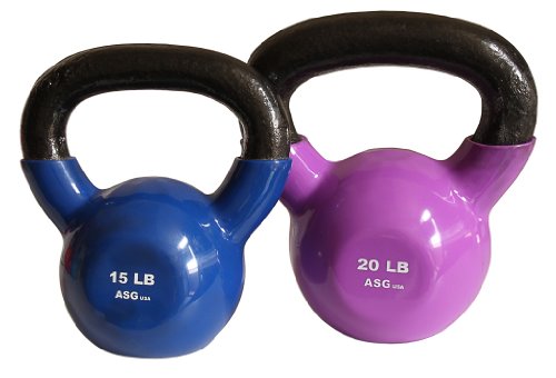 Ader Vinyl Kettlebell Set- 15, 20 Lb