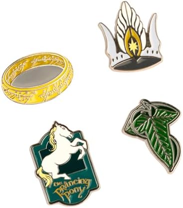 Set Pins El Señor de los Anillos - 4 Broches: Anillo, Corona de G...