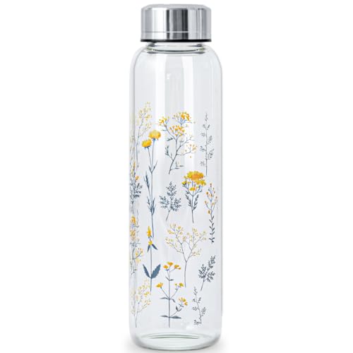 WENLIM 500ml Botella Agua Cristal 0.5l Botella Vidrio reutilizable sin bpa 0.5 litros