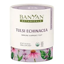 Banyan Botanicals Tulsi Echinacea Tea Organic Immune Support with Turmeric & Rosehip Caffeine Free Tea for Healthy Immune Function* 2 oz. Non-GMO Sustainably Sourced Herbal Loose Leaf